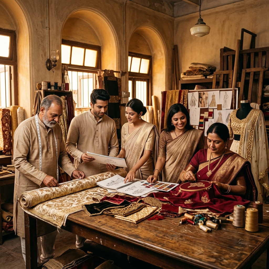 Eldora Atelier team of master artisans at work in their couture studio